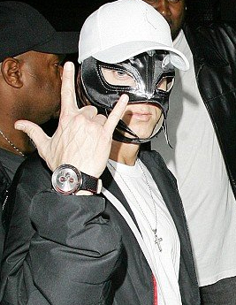 Eminem Wearing a Rey Mysterio Mask 4 Eminem Wearing a Rey Mysterio Mask 4