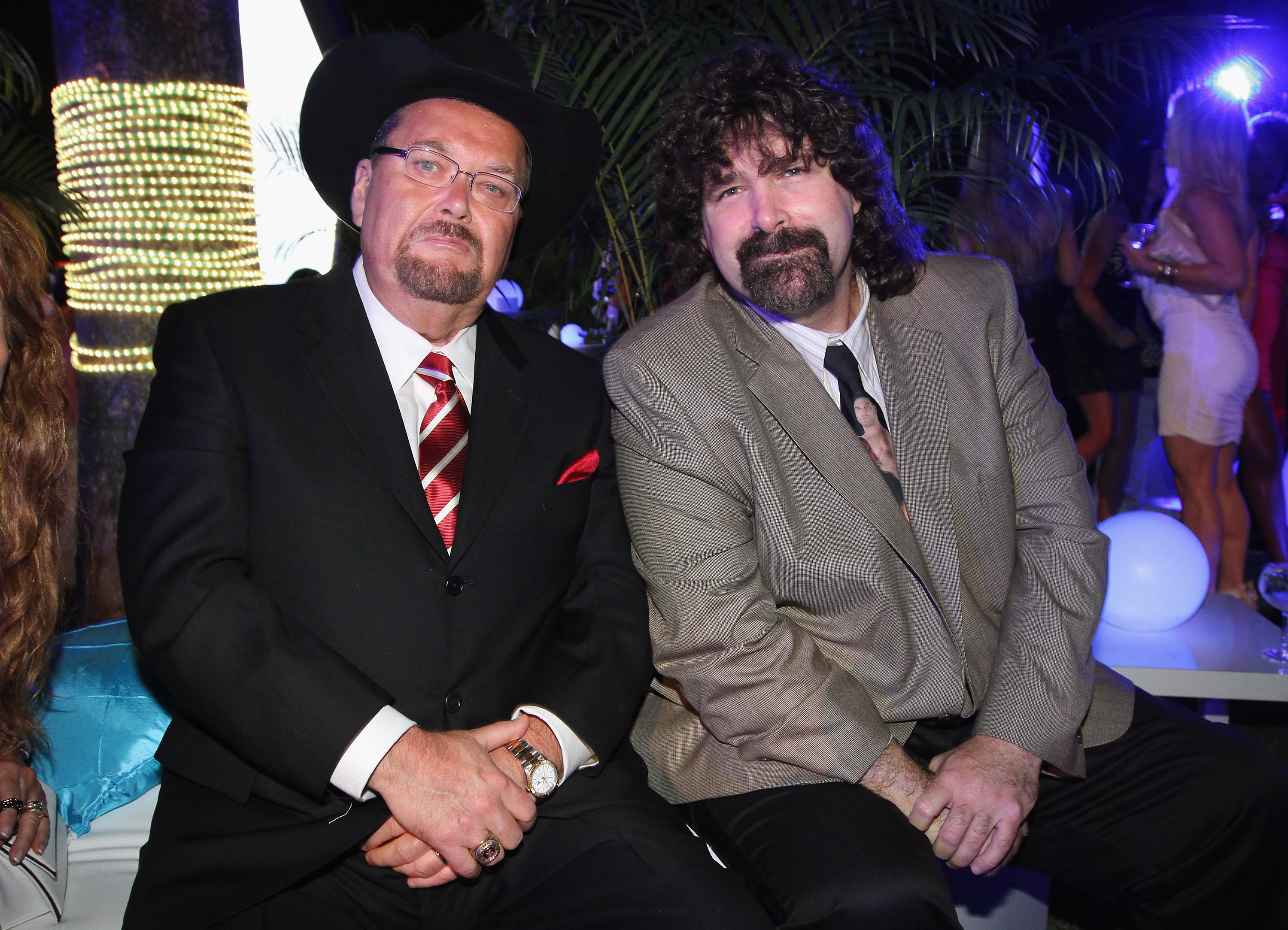 MIAMI BEACH, FL - MARCH 29: WWE announcer Jim Ross (L) and WWE legend Mick Foley attend WrestleMania Premiere Party A Celebration of Miami Art and Fashion on March 29, 2012 in Miami Beach, Florida. (Photo by Alexander Tamargo/WWE/Getty Images for WWE) MIAMI BEACH, FL - MARCH 29: WWE announcer Jim Ross (L) and WWE legend Mick Foley attend WrestleMania Premiere Party A Celebration of Miami Art and Fashion on March 29, 2012 in Miami Beach, Florida. (Photo by Alexander Tamargo/WWE/Getty Images for WWE)
