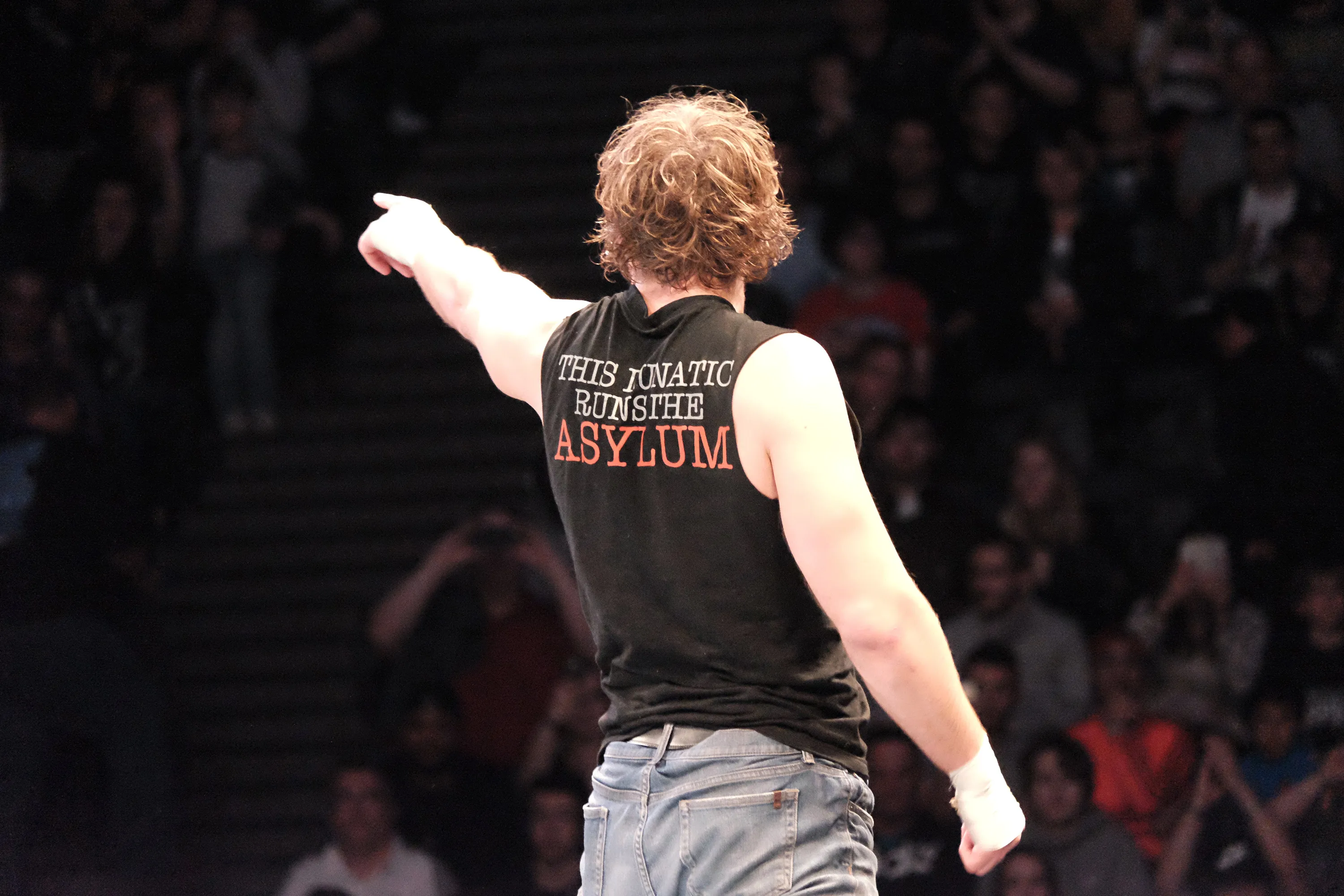 PARIS, FRANCE - APRIL 22:  Wrestler dean Ambrose performs during 'WLIVE REVENGE' - Wrestlemania Show Party at Hotel Accor Arena Bercy on April 22, 2016 in Paris, France. (Photo by Foc Kan/WireImage)