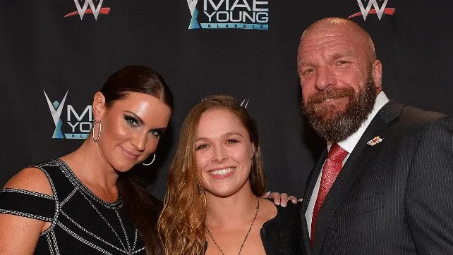 Ronda Rousey Stephanie McMahon Triple H Ronda Rousey Stephanie McMahon Triple H
