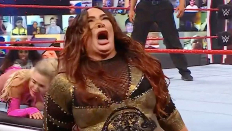 CJ Perry reacts to nia jax my hole meme WWE