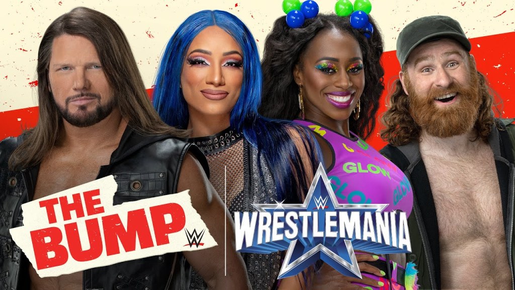 WWE's The Bump WrestleMania Sunday Naomi AJ Styles Sami Zayn Sasha Banks