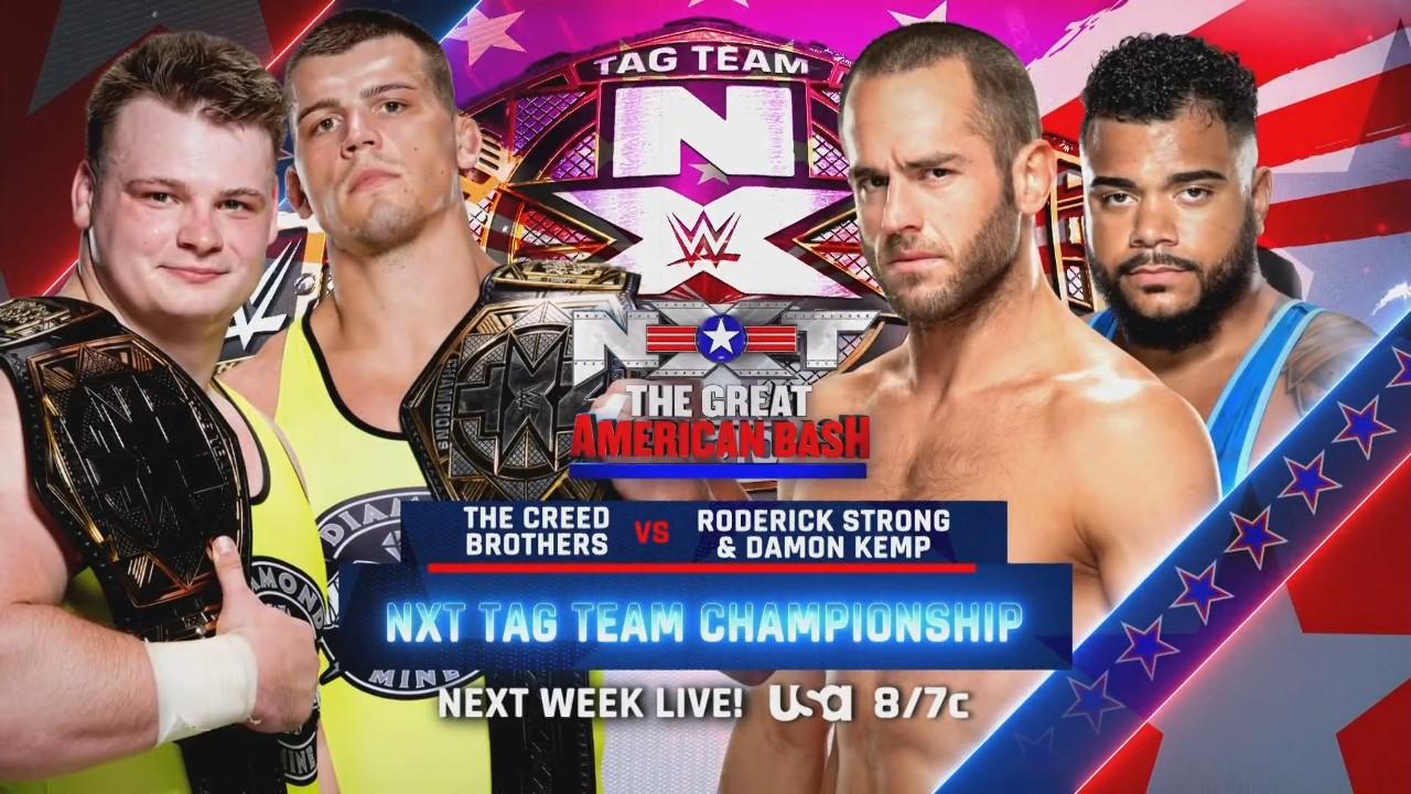 NXT Great American Bash NXT Tag Team Championship Match Result