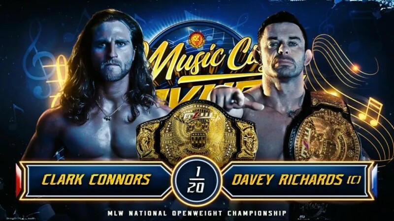 Davey Richards Clark Connors NJPW Music City Mayhem 2