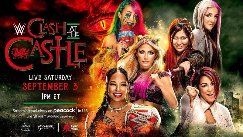 WWE Clash at the Castle Bianca Belair Asuka Alexa Bliss Bayley Dakota Kai IYO SKY
