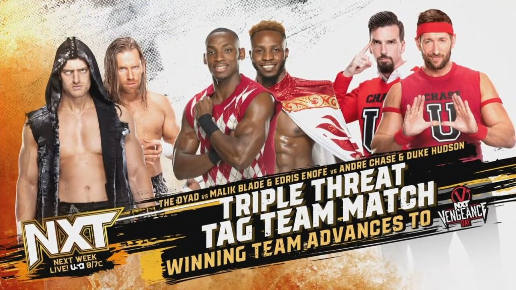 WWE NXT Duke Hudspn Andre Chase Dyad Malik Blade Edris Enofe