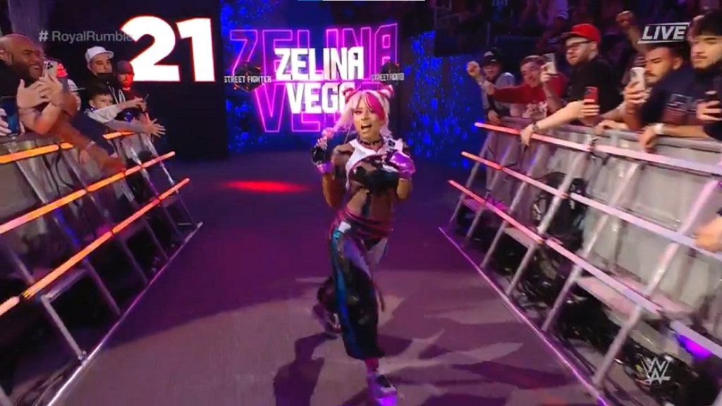 Side-by-side comparison shows just how perfect WWE superstar Zelina Vega's  Street Fighter 6 Juri cosplay was at Royal Rumble 2023