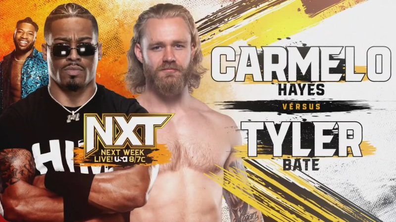 Carmelo Hayes vs Tyler Bate WWE NXT