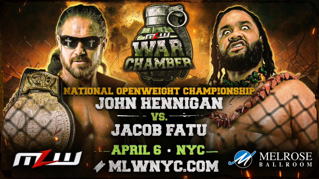 John Hennigan vs. Fatu National Openweight Championship bout signed for MLW War Chamber April 6 in NYC