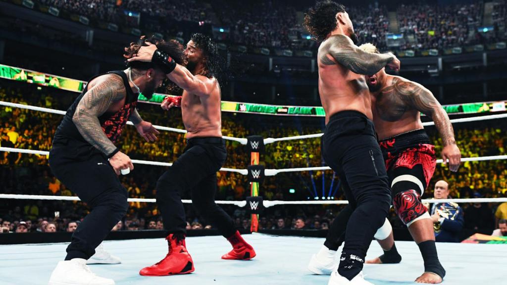 The Usos Roman Reigns Solo Sikoa The Bloodline WWE Money in the Bank
