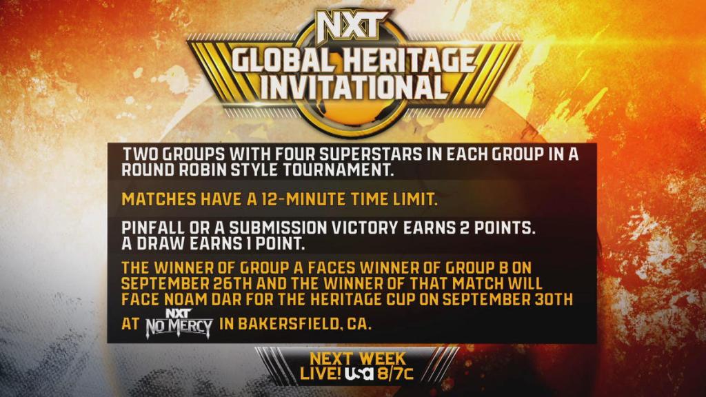 NXT Global Heritage Invitational WWE NXT