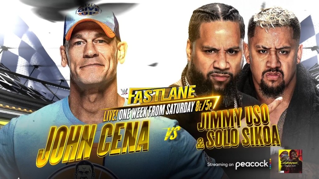 John Cena vs. Jimmy Uso And Solo Sikoa Set For WWE Fastlane