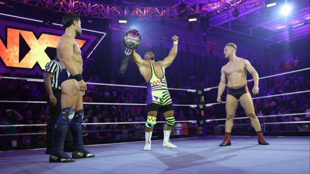 Bron Breakker defends his NXT title against Ilja Dragunov and JD McDonagh at WWE NXT Halloween Havoc 2022.