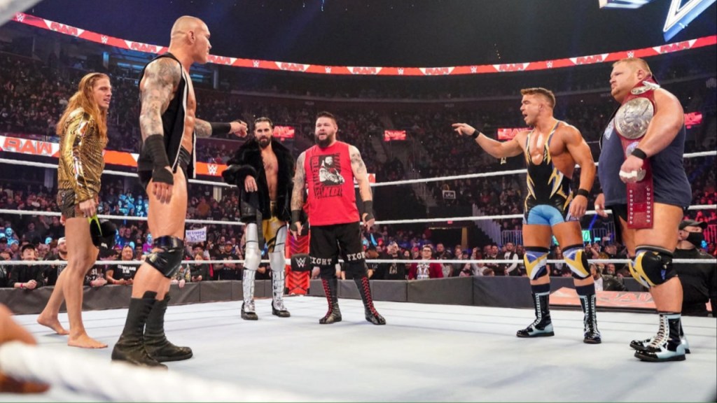 WWE RAW tag team title match on March 7, 2022.