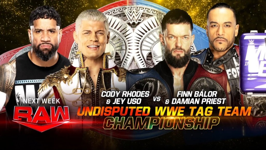Cody Rhodes Jey Uso Finn Balor Damian Priest WWE RAW