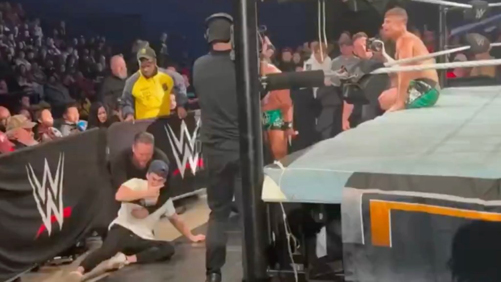 Fan Jumps Guardrail, Tries To Attack Grayson Waller At WWE Live Event