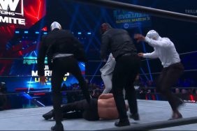 CMLL stars attacking Jon Moxley AEW Dynamite