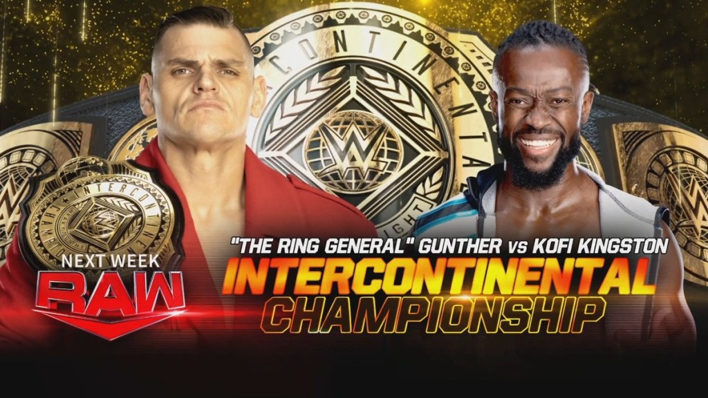 Gunther Kofi Kingston WWE Raw