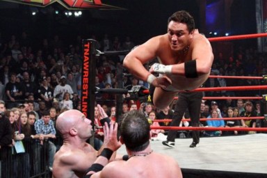 AJ Styles vs. Christopher Daniels vs. Samoa Joe from TNA Unbreakable 2005
