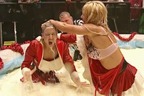 torrie wilson stacy keibler wwe egg nog match