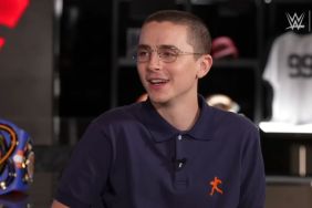 Timothée Chalamet at the podcast What Do You Wanna Talk About? With Cody Rhodes