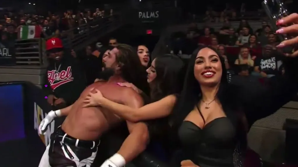 Andrade with OnlyFans model at AEW Dynamite