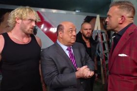 Logan Paul, Paul Heyman, Austin Theory and Nick Aldis at WWE SmackDown
