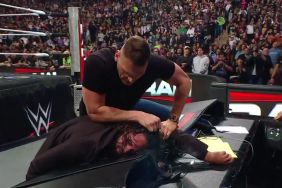 Gunther fighting Seth Rollins on WWE RAW