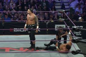 Mike Santana kicks Steve Maclin at TNA Sacrifice