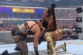 Bianca Belair and Rhea Ripley at WrestleMania 41
