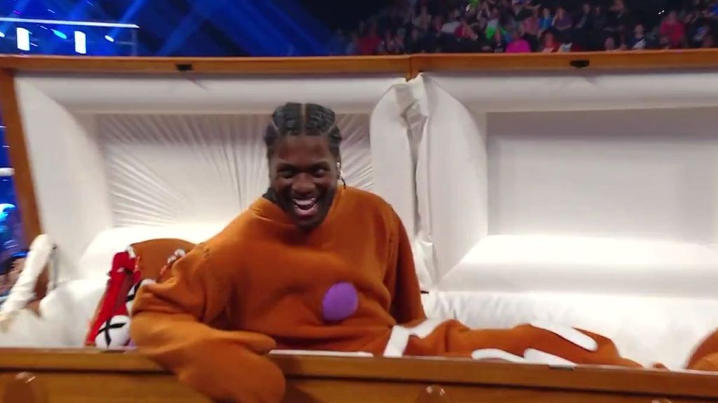 Lil Yachty as the Gingerbread Man on WWE SmackDown