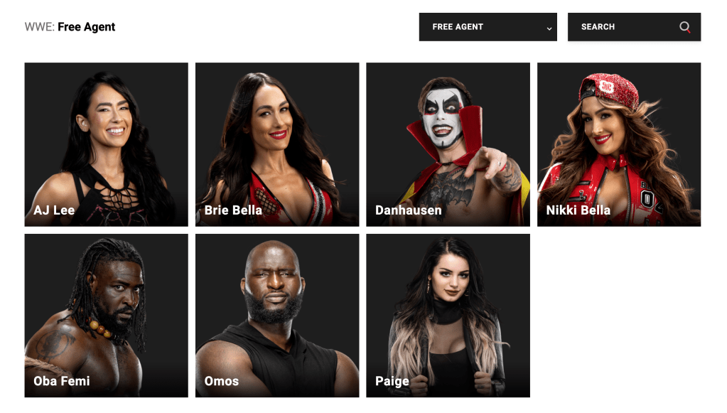 WWE Roster Page Free Agents