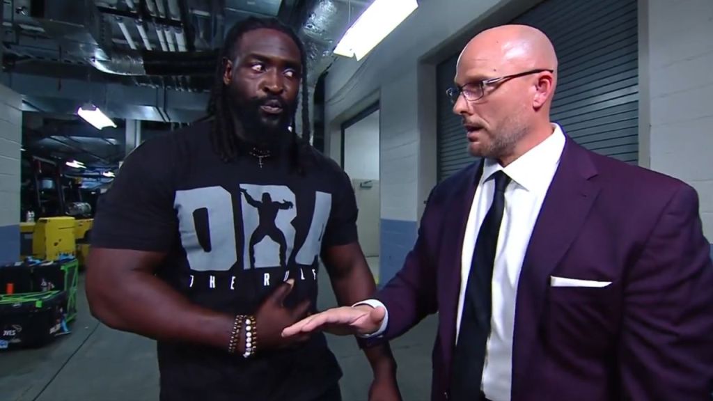Oba Femi and Adam Pearce on WWE RAW