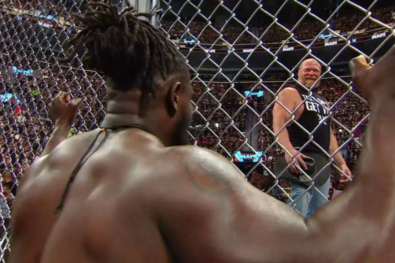Brock Lesnar and Oba Femi on WWE RAW