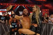 Maxxine Dupri with Austin Theory on WWE RAW