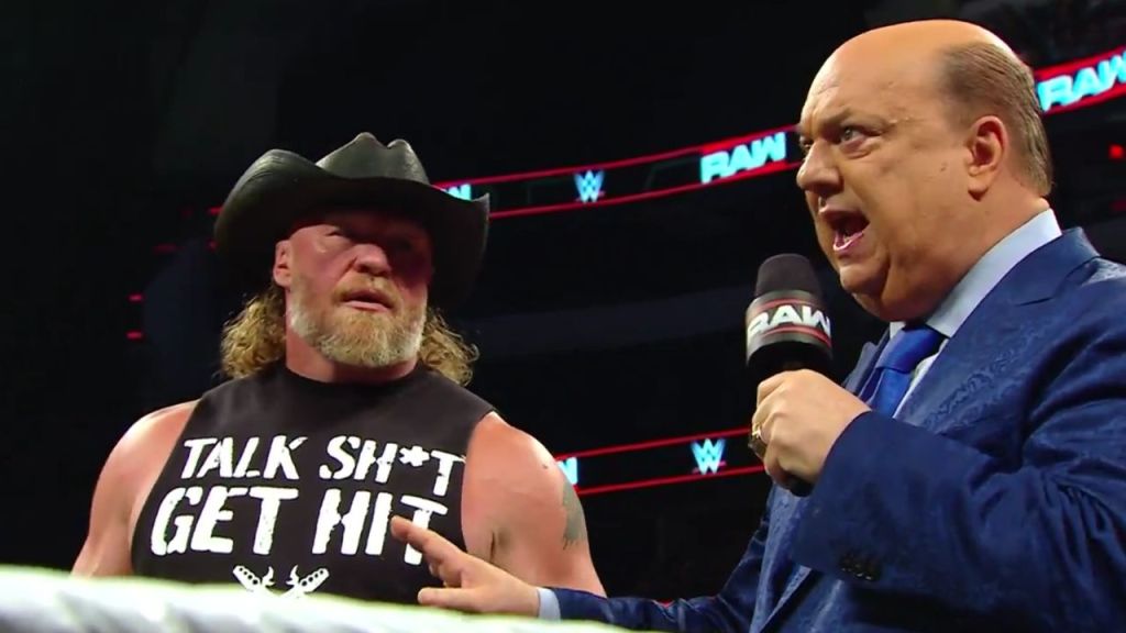 Paul Heyman with Brock Lesnar on WWE RAW