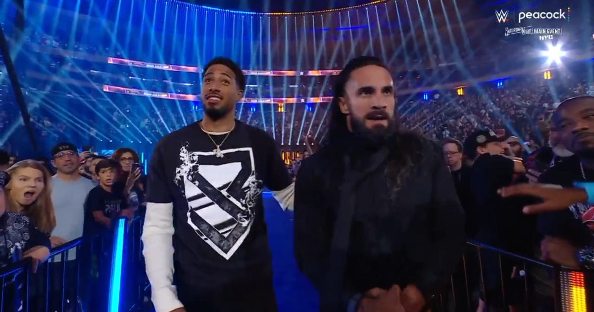 Seth Rollins & Tyrese Haliburton Interrupt Roman Reigns & Jalen Brunson at WWE Saturday Night's Main Event