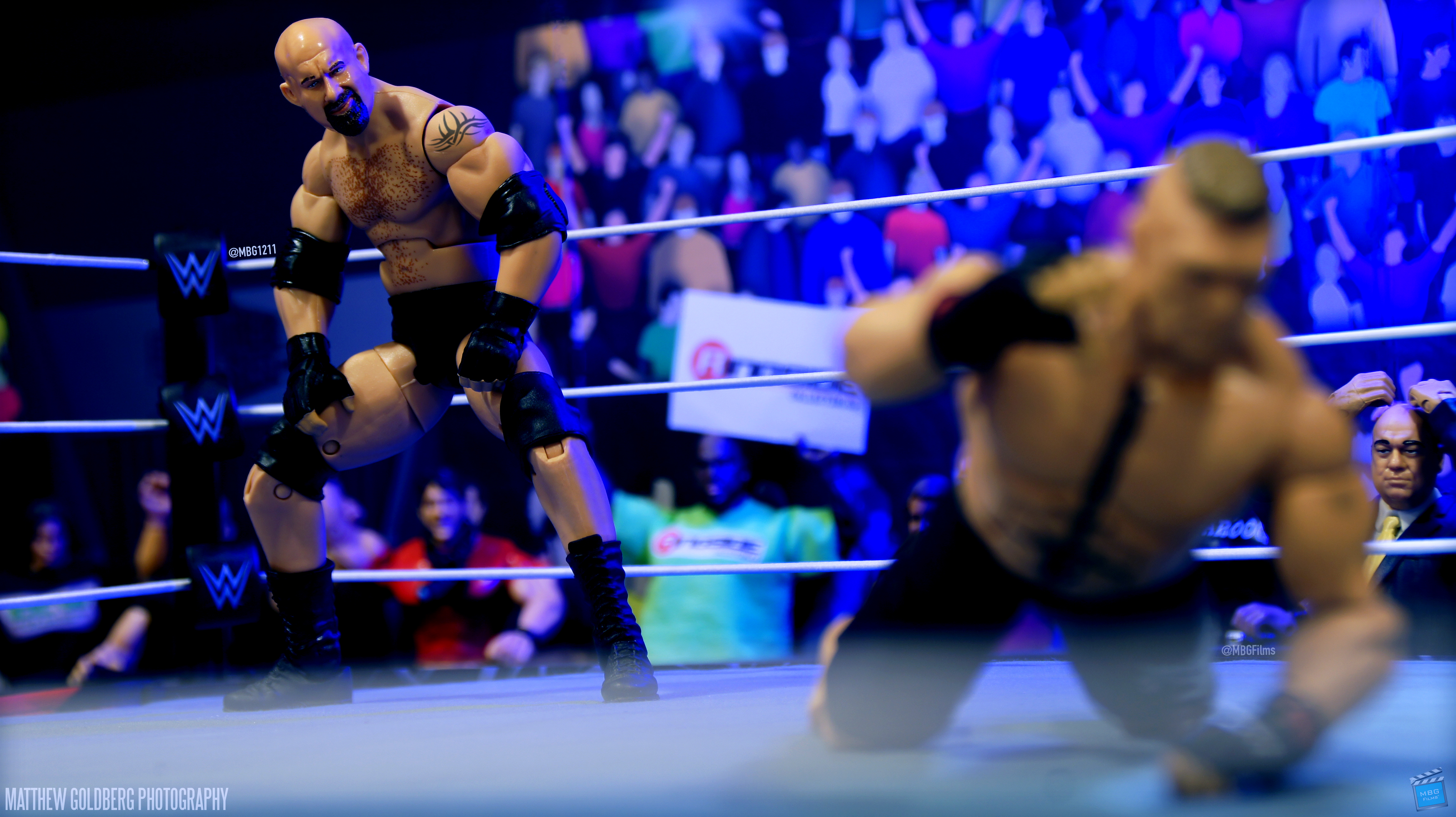 Goldberg About To Spear Lesnar