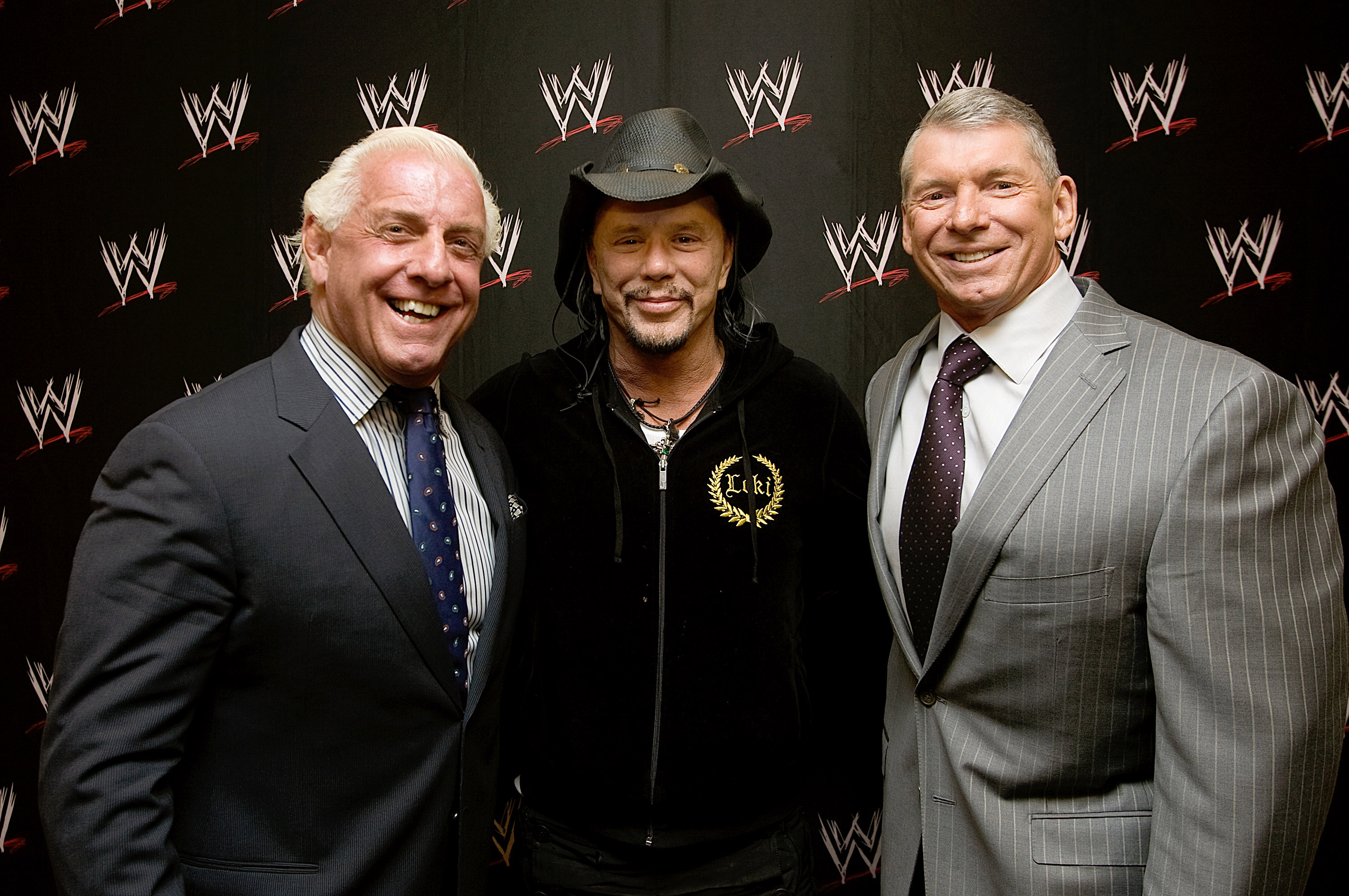 Ric Flair, Mickey Rourke & Vince McMahon