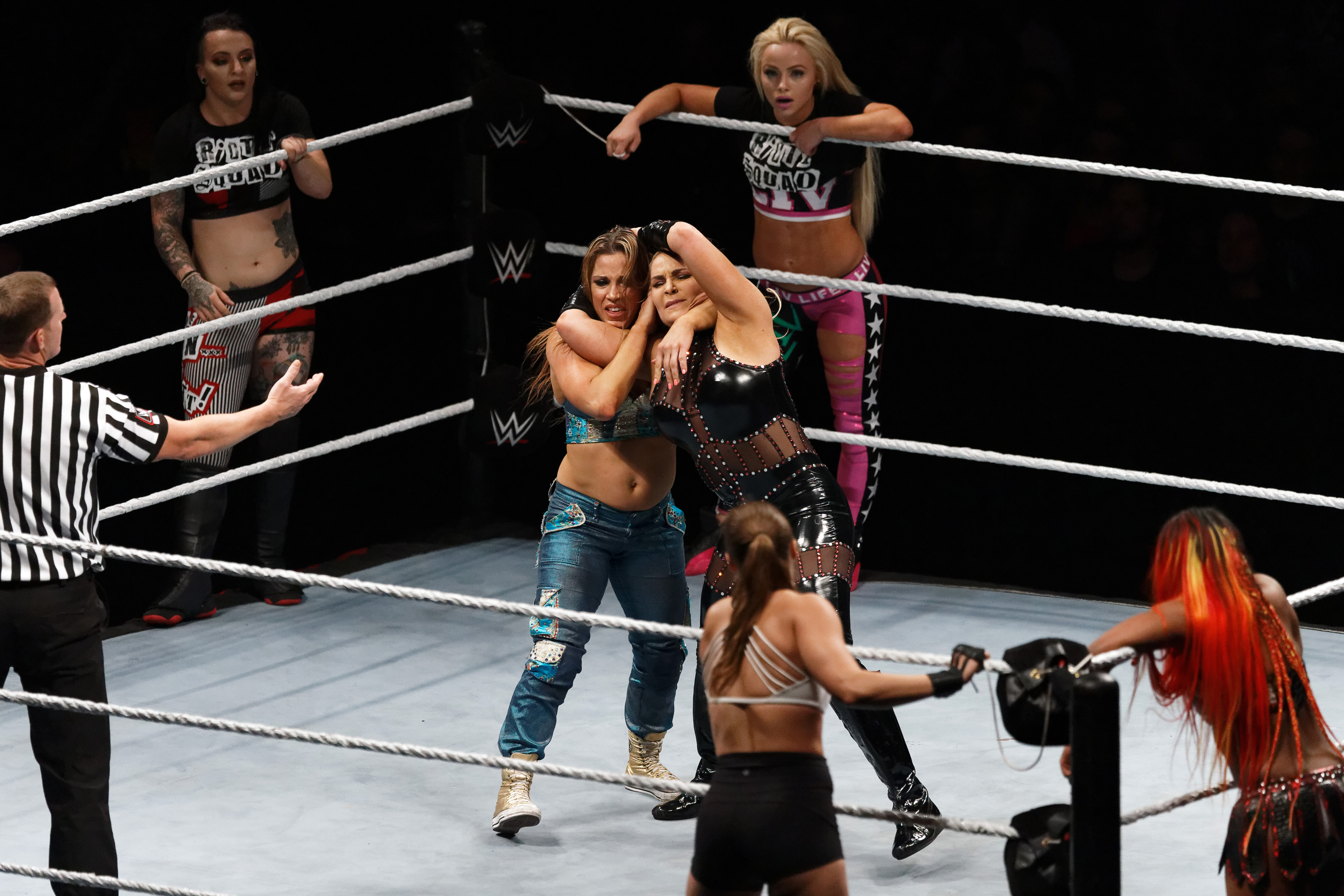 Ronda Rousey, Natalya & Ember Moon Ruby Riott, Liv Morgan & Mickie James