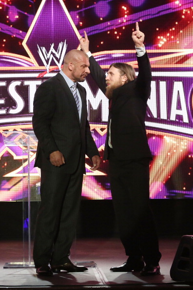 Triple H with Daniel Bryan at the WrestleMania 30 Press Conference