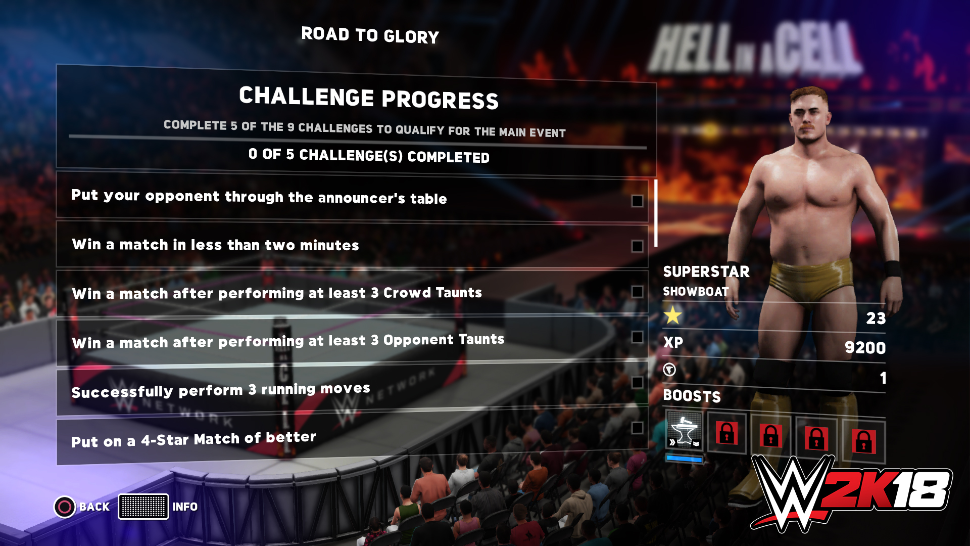 Road To Glory Challenge Progress Screen